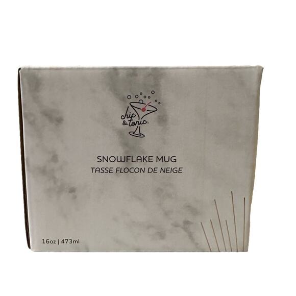 Chic & Tonic Snowflake Mug Coffee Cup Blue White Winter Christmas NEW - Picture 6 of 8